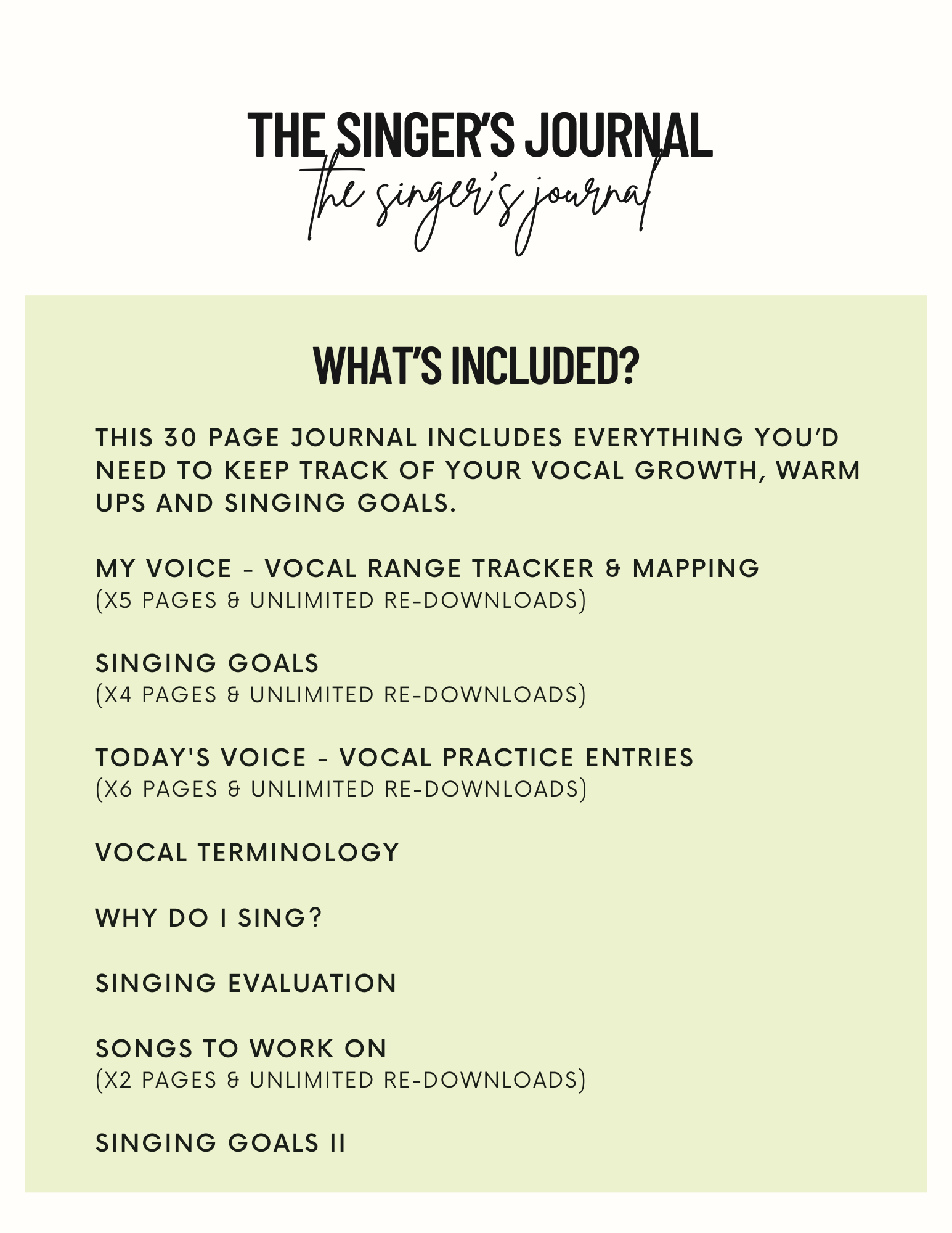 The Singer's Journal