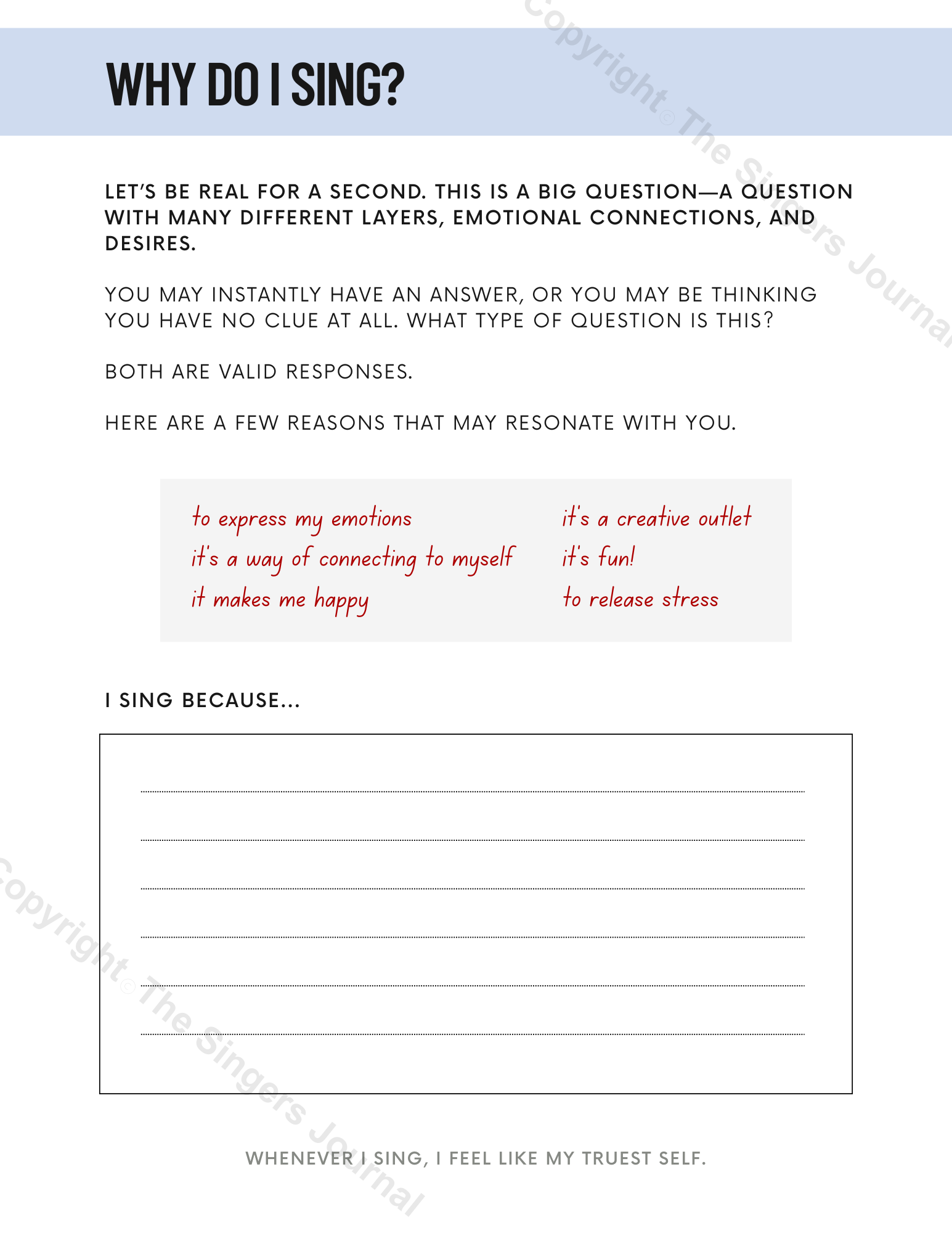 The Singer's Journal